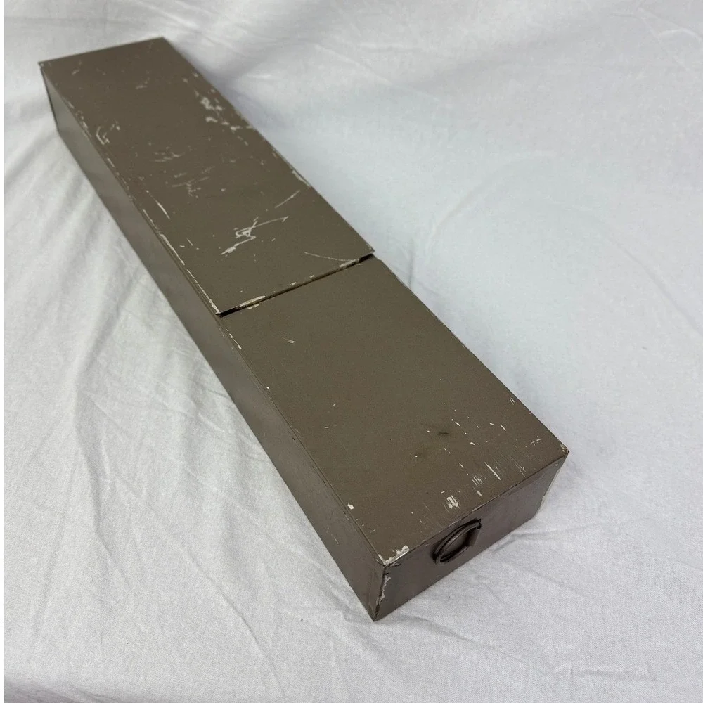 Vintage Lefebure Safe Deposit Box Metal Brown‎ Industrial Storage